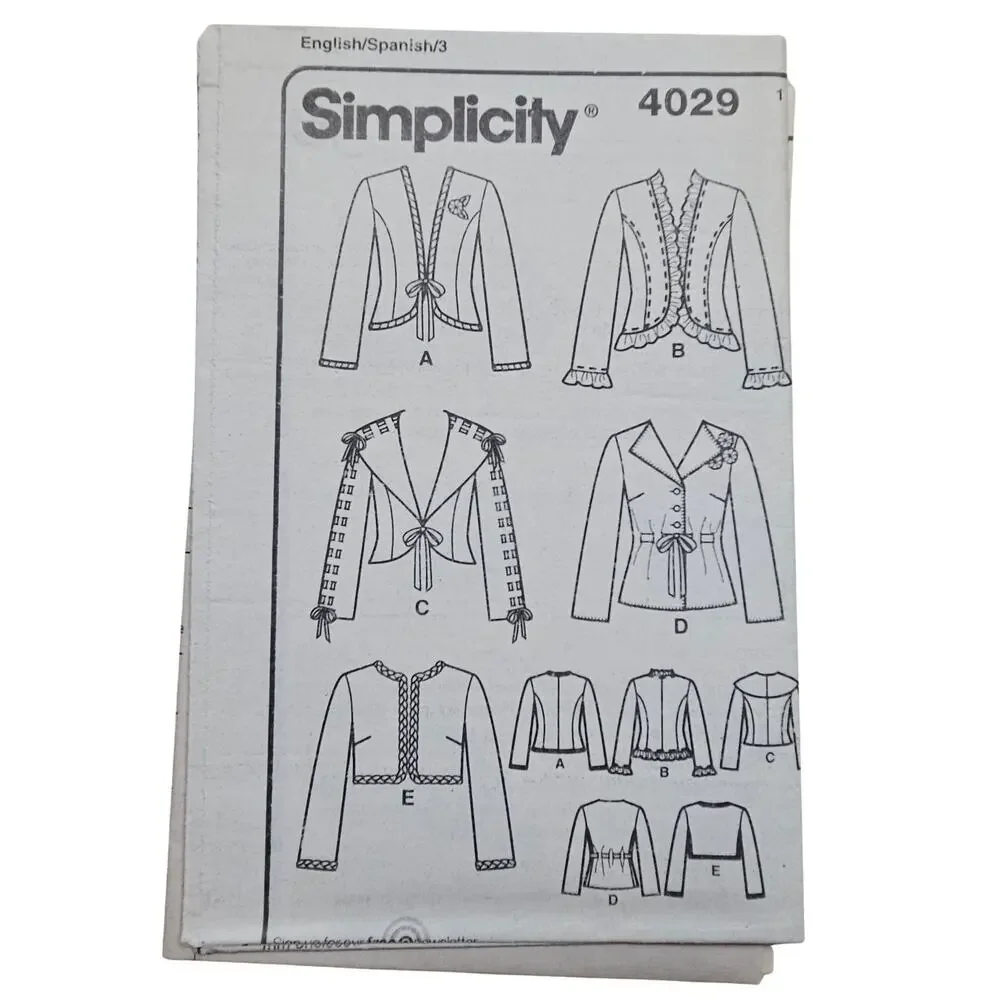 Simplicity 4029 Uptown Chic Jacket Variations Sewing Pattern Size 14 - 22 UNCUT